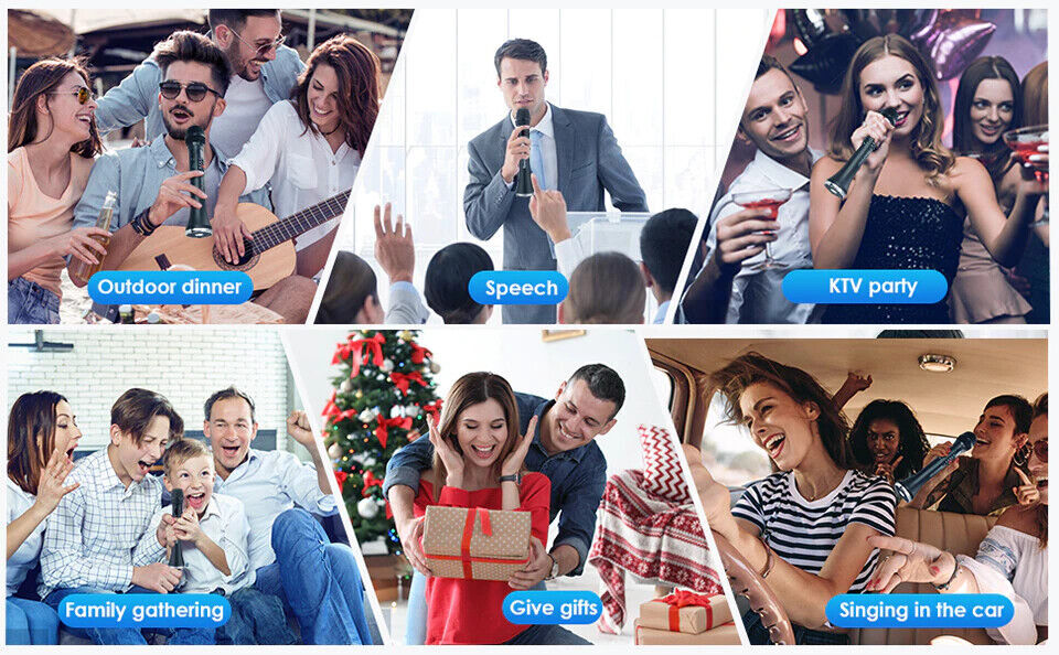 Karaoke Microphone Speaker Wireless Bluetooth Handheld CarPool Mic KTV Speaker