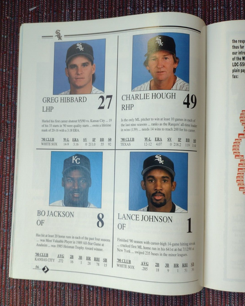 Chicago White Sox Game Program/1991 2nd Edition/Comisky Park/Tim Raines