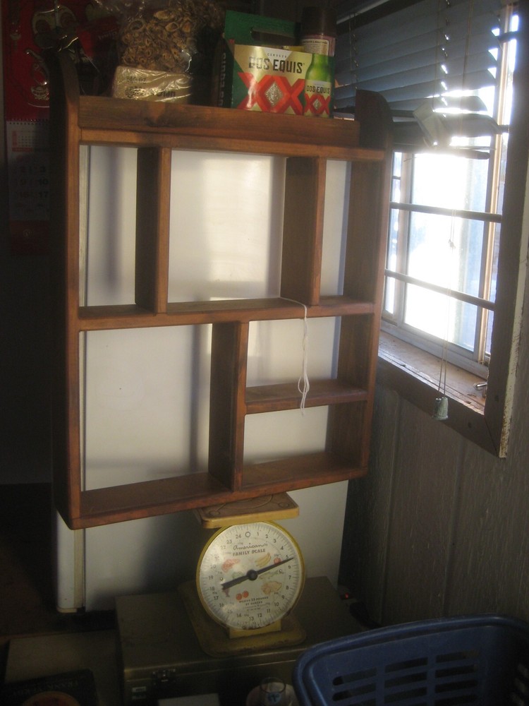 Vintage ** 2 Shelf *** Wall Display Rack w/ 3/4" Thick Solid Wood