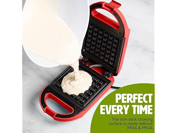 Tasty Mini Nonstick Waffle Maker Aqua