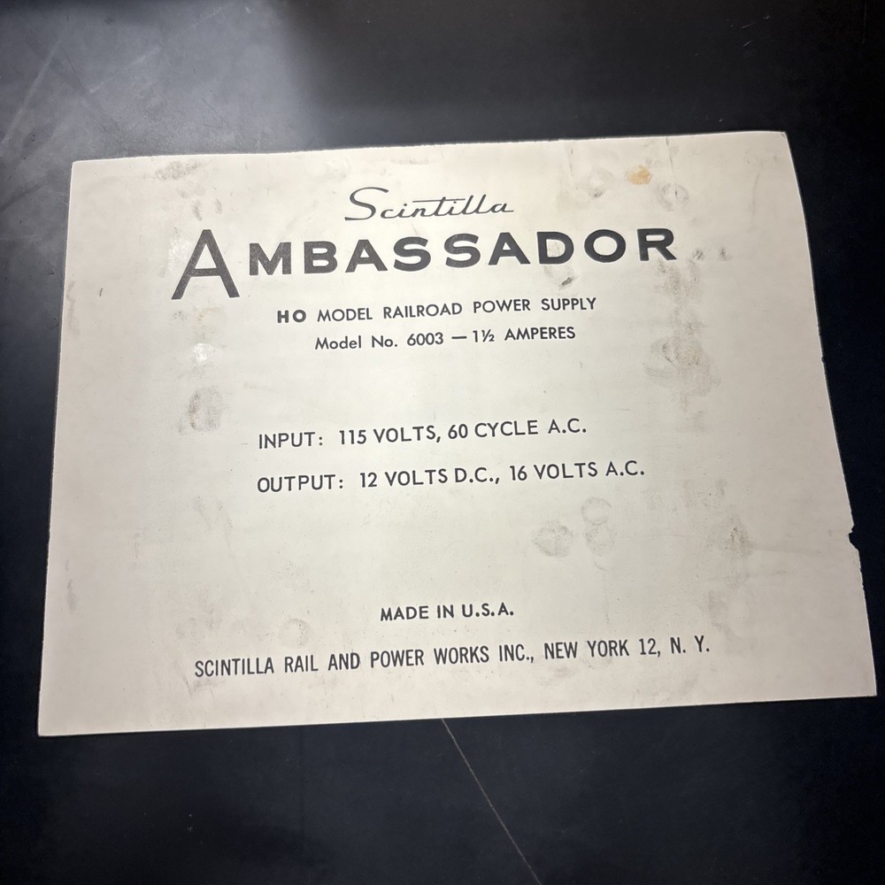 Ambassador Power Supply #6003 w/ Original Box