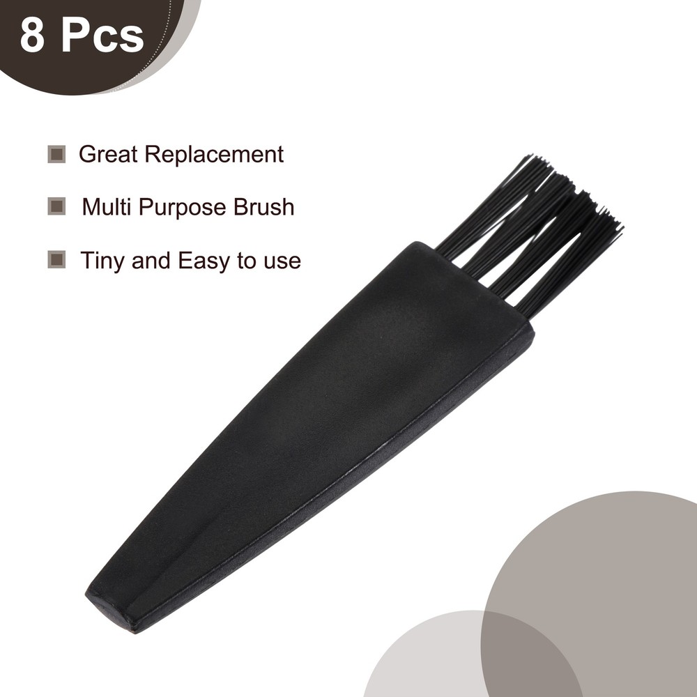 8 Pack Shaver Cleaning Brush Tools Black With 2 Inch Plastic Handle