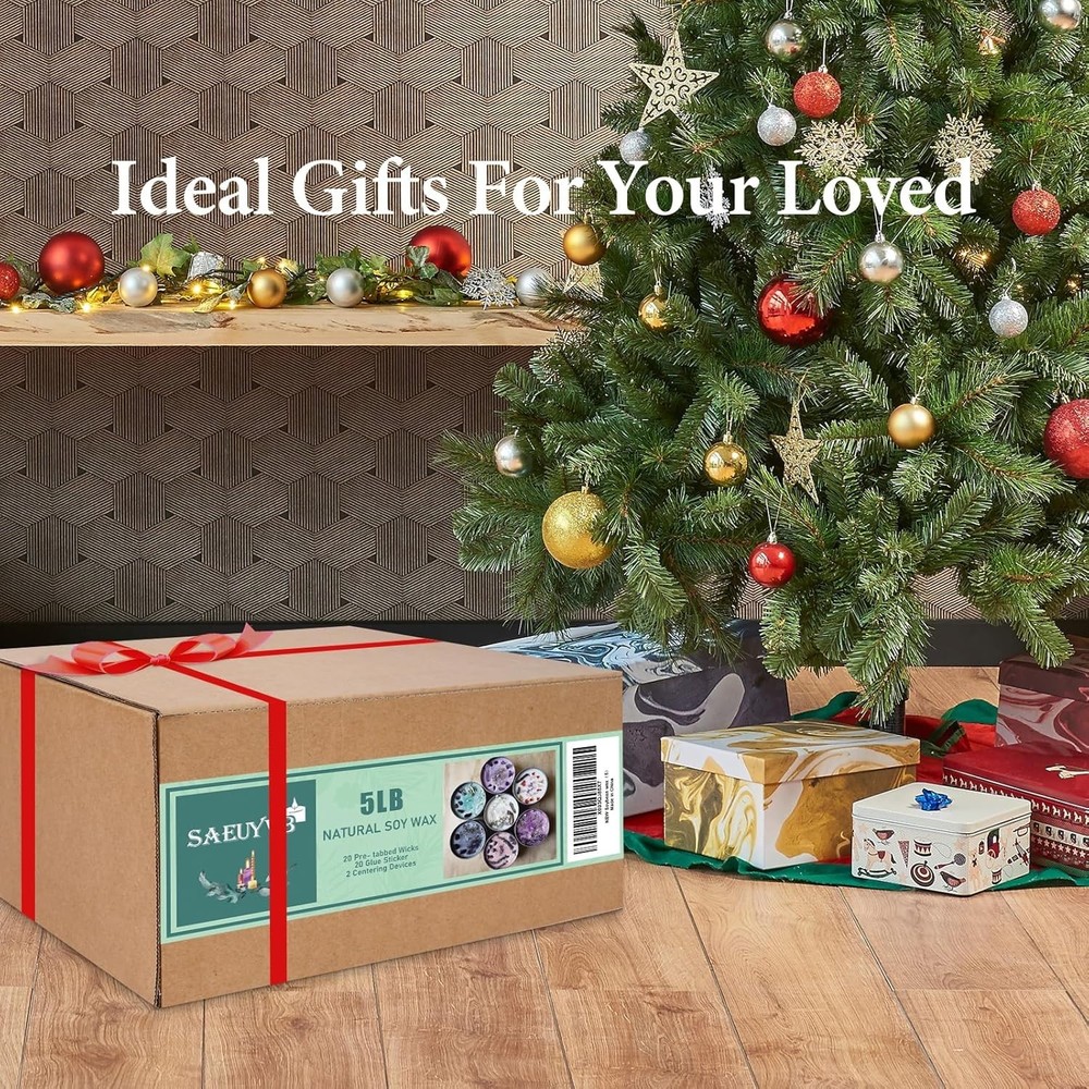 Eco-Friendly Candle Making Kit: 5 lbs Soy Wax, Wicks & Centering Devices