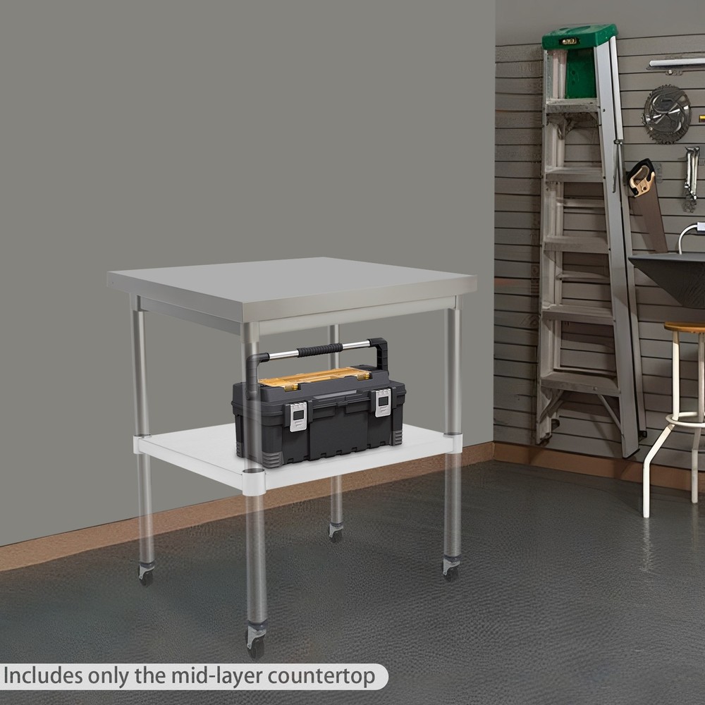 Stainless Steel Table Adjustable Lower Shelf Under Shelf For Work Tables ﻿100kg