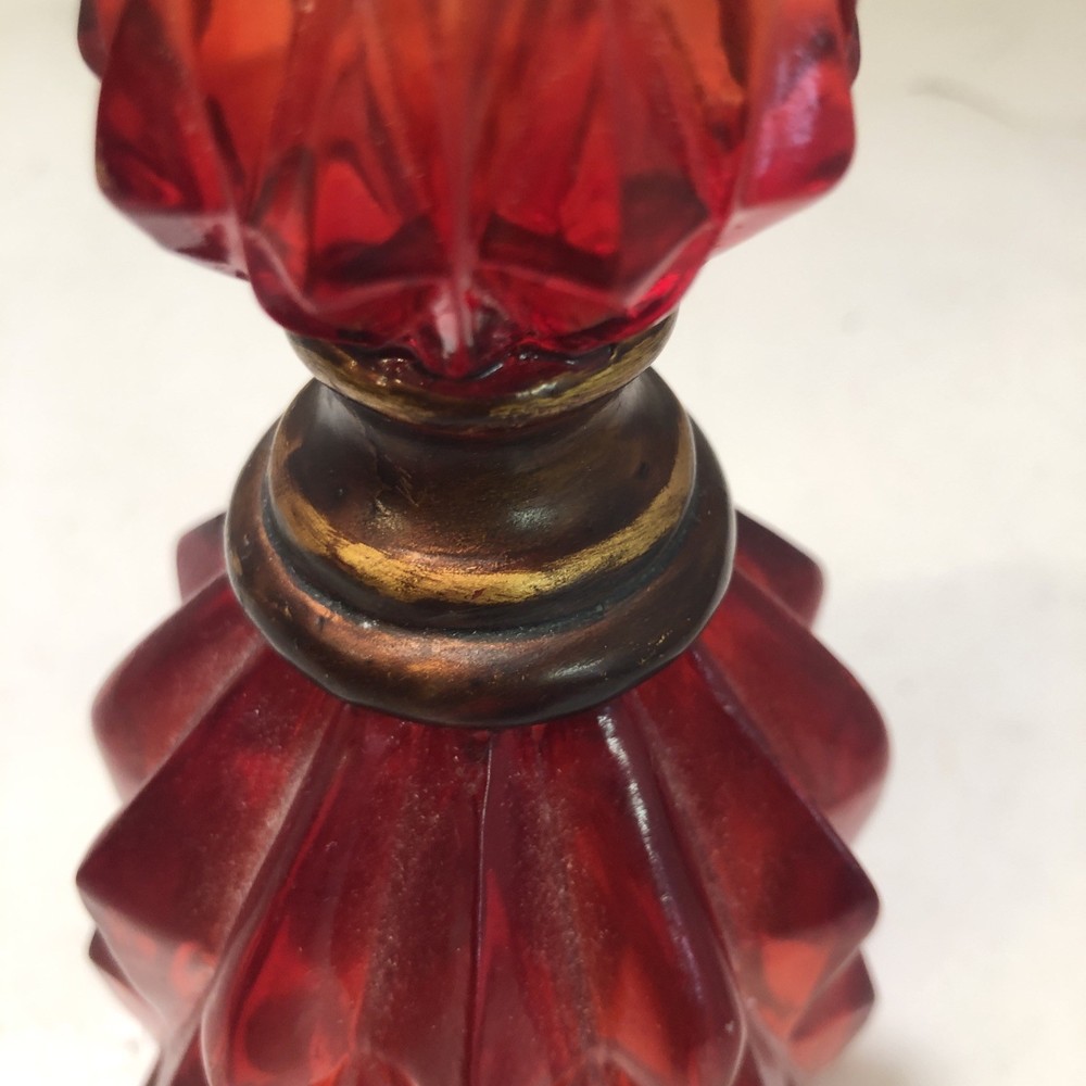 Red Acrylic Decorative Faux Decanter Lucite
