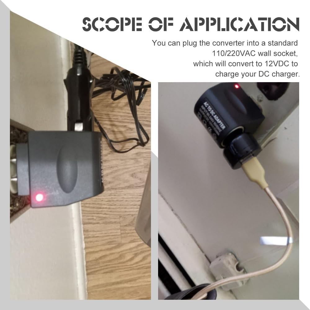 Durable Cigarette Lighter to Wall Plug Adapter - Safe & Efficient 2V Converter