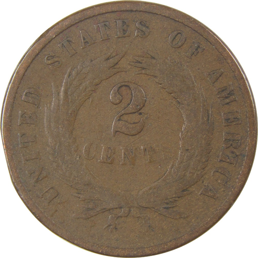 1868 Two Cent Piece VG Very Good 2c Coin