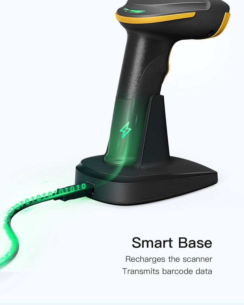 Inateck 2D Barcode Scanner Reader Bluetooth 2.4Ghz Smart Base Screen Scanning