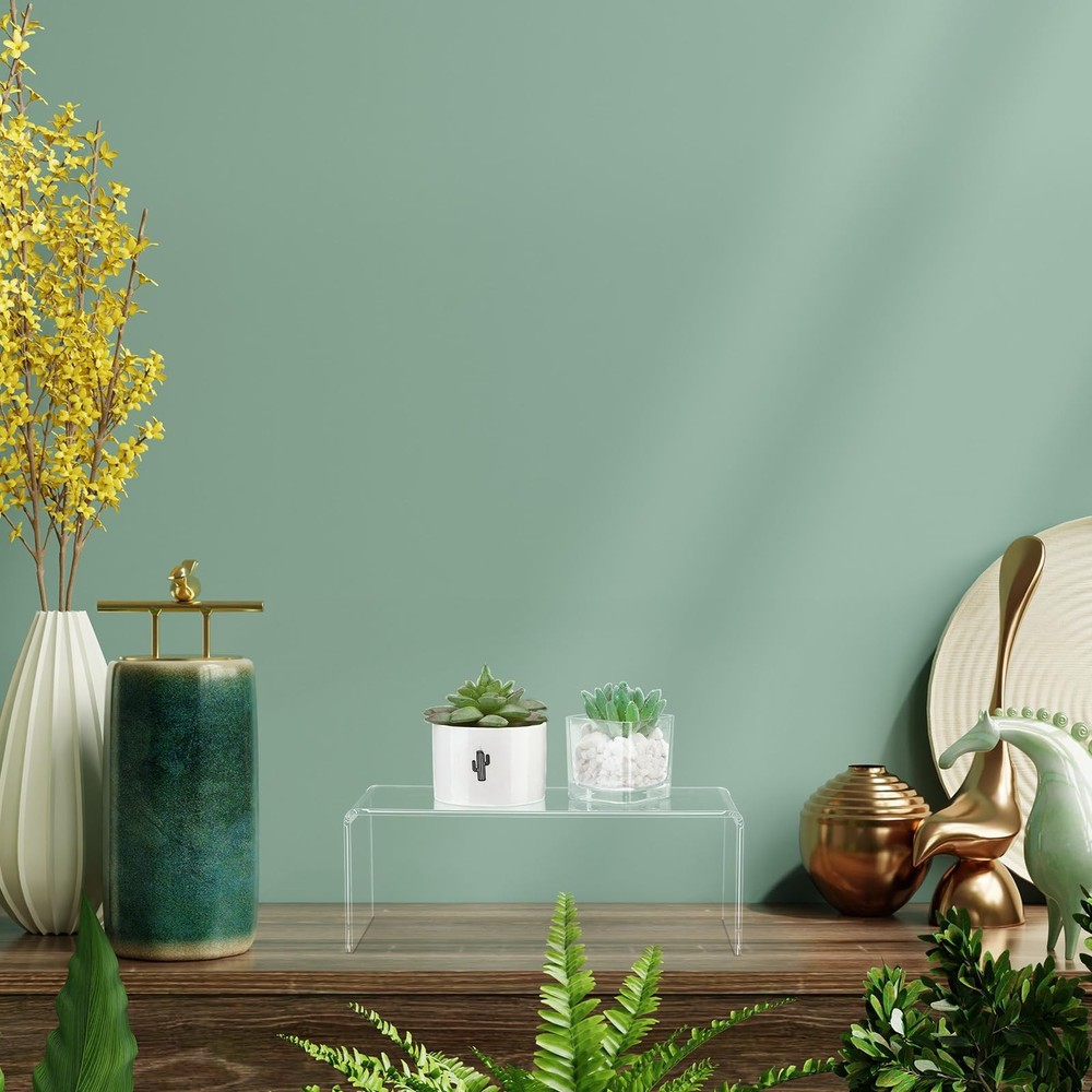 4 Pcs 11 Inch Acrylic Display Risers Rectangular Clear Cupcake Stand Holder L...