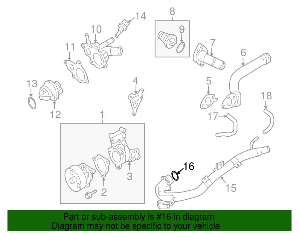 Genuine Nissan Engine Coolant Pipe O-Ring 21049-3Z010