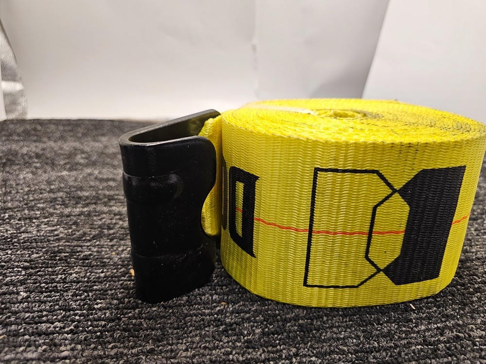 DC Cargo 430YWSFH 4-In x 30' Mall Winch Cargo Strap Flat Hook