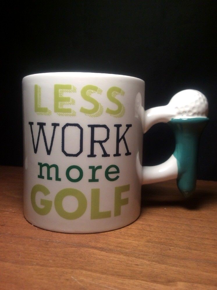 Less Work More Golf Coffee Mug 14fl Oz - Hot Beverage NICE