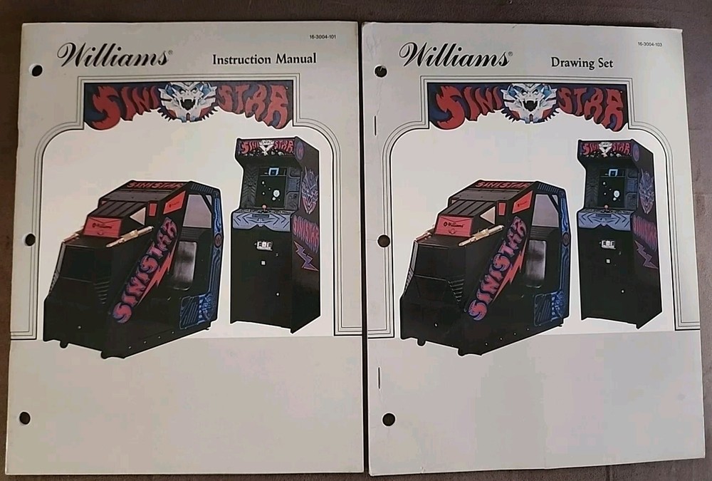 SINISTAR ARCADE GAME INSTRUCTION MANUAL & DRAWING SET WILLIAMS ORIGINAL 1983