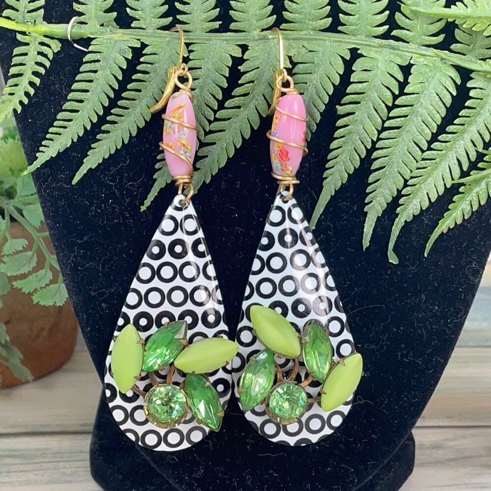 Adorned Crown Artisan mod Pop statement earrings