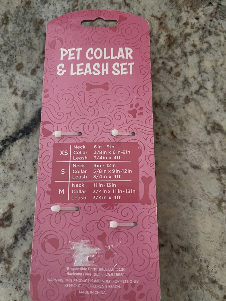 Pet Ladybug Collar & Leash Set New