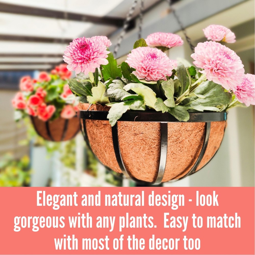 LaLaGreen Bundle- 2 Pack, 20 Inch Hanging Basket with Coco Liner + 2 Pack, 20...