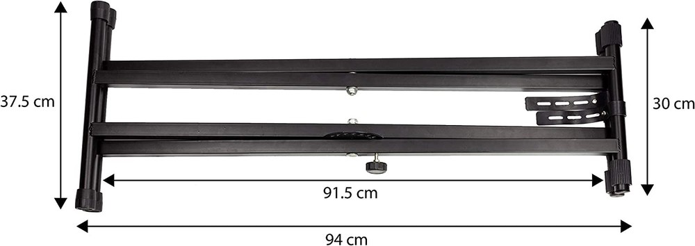 MR DJ KS650 2 Tier Doubled Keyboard Stand Adjustable Locking Straps & Quick