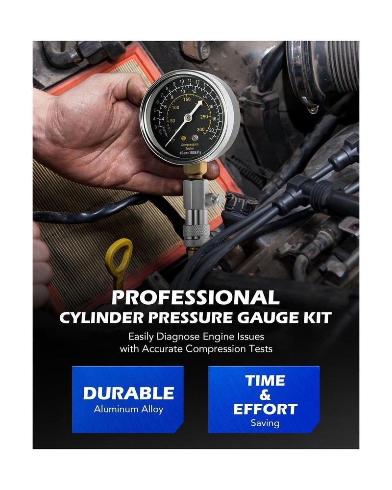 Orion Motor Tech Engine Compression Tester Kit, 11 pc Cylinder Compression Te...