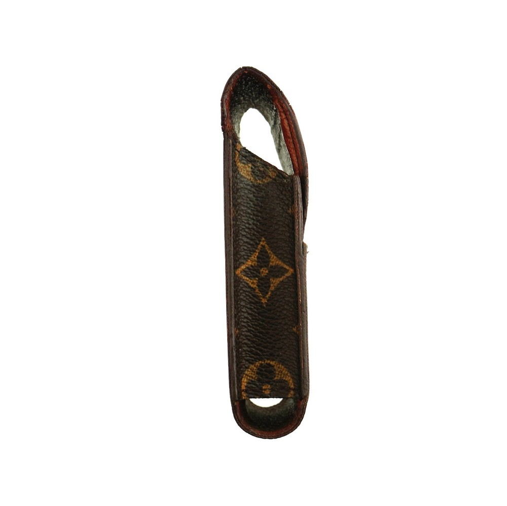 Authentic LOUIS VUITTON LV Monogram Canvas Leather Cigarette Pouch Case