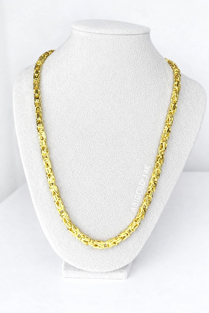 Men's Byzantine Chain 14k gold Necklace With code .