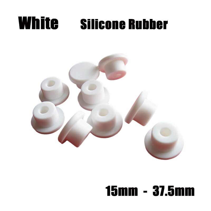 White Silicone Rubber Pipe Seal Round Plug Blanking End Cap Stopper 15-37mm