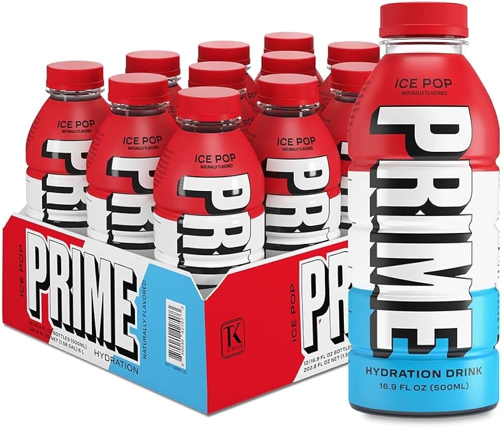 PRIME Hydration ICE POP | Sports Drinks | Electrolyte Enhanced 12 Pack