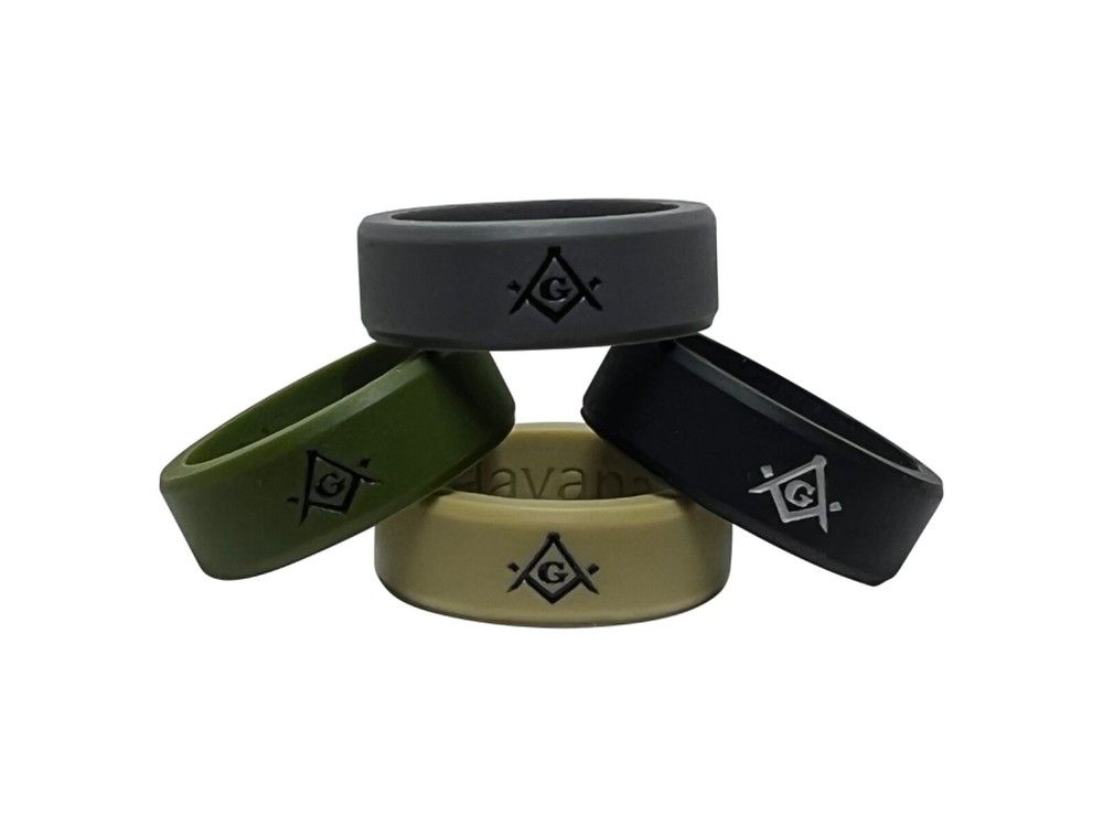 Masonic Ring Silicone Service Pack ( 4 pack backfilled in subdued black/gray)