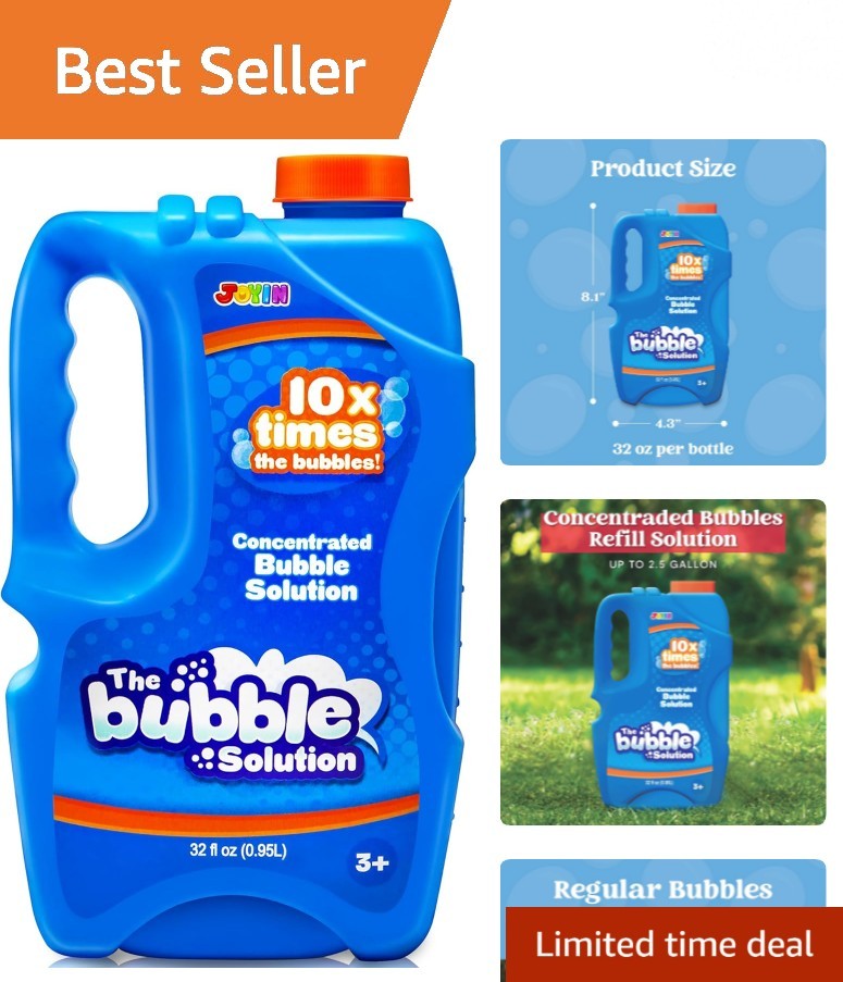 Versatile 32 OZ Bubble Solution – Ultimate Refill for Bubble Machines & Toys