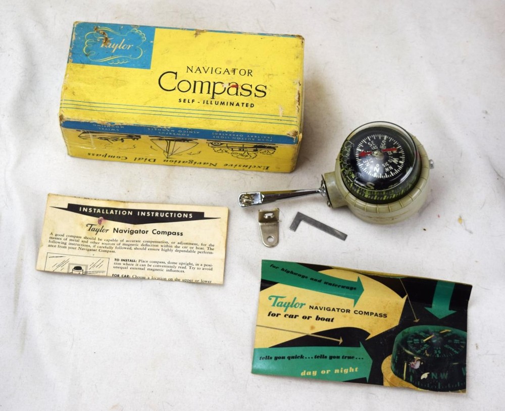 Taylor Navigator Compass Self-Illuminated 2957 w/Box & Instructions