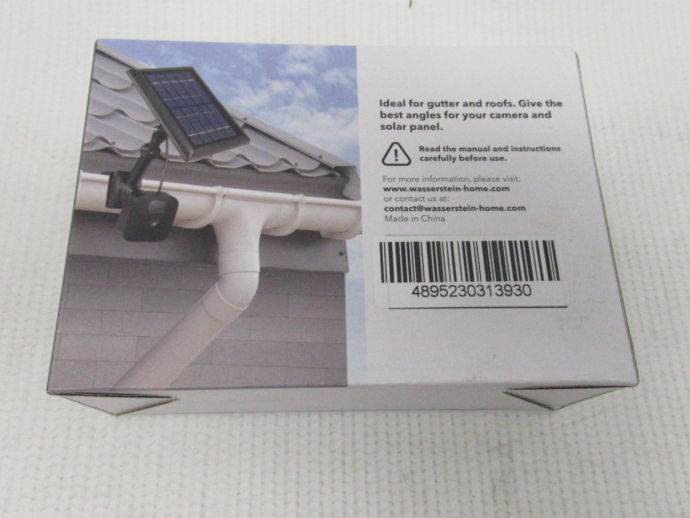 Wasserstein 2-in-1 Universal Gutter Mount for Smart Camera & Solar Panel -Black