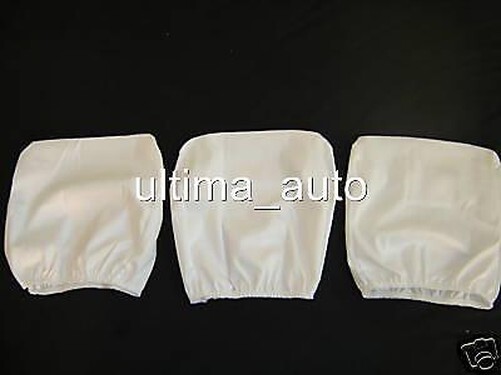 3X WHITE SEAT HEADREST COVERS FOR CITROEN JUMPY JUMPER