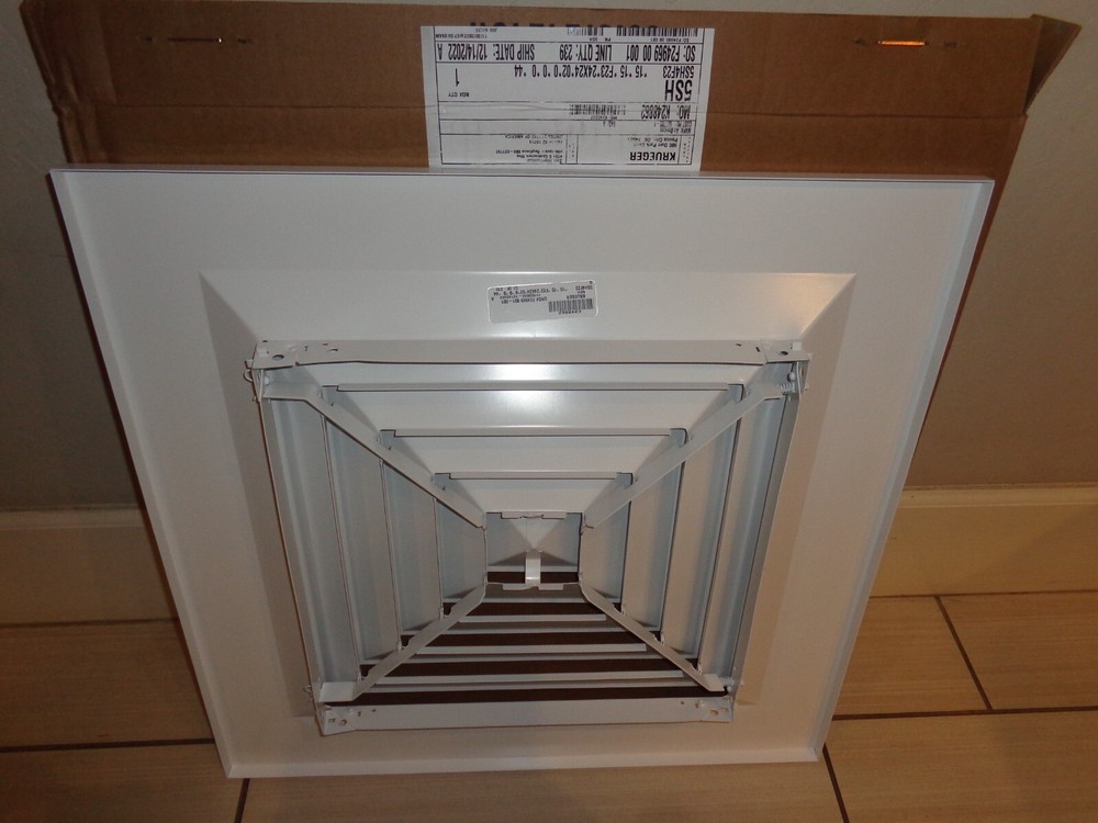 KRUEGER 24X24 VENT DIFFUSER 5SH4F23 & NEW & FREE SHIPPING