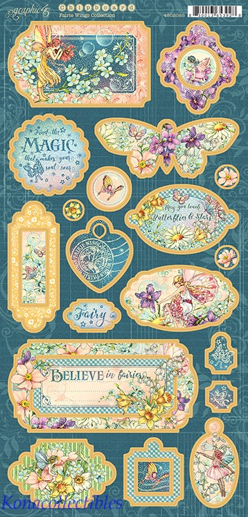 Graphic 45 Fairie Wings Chipboard New!