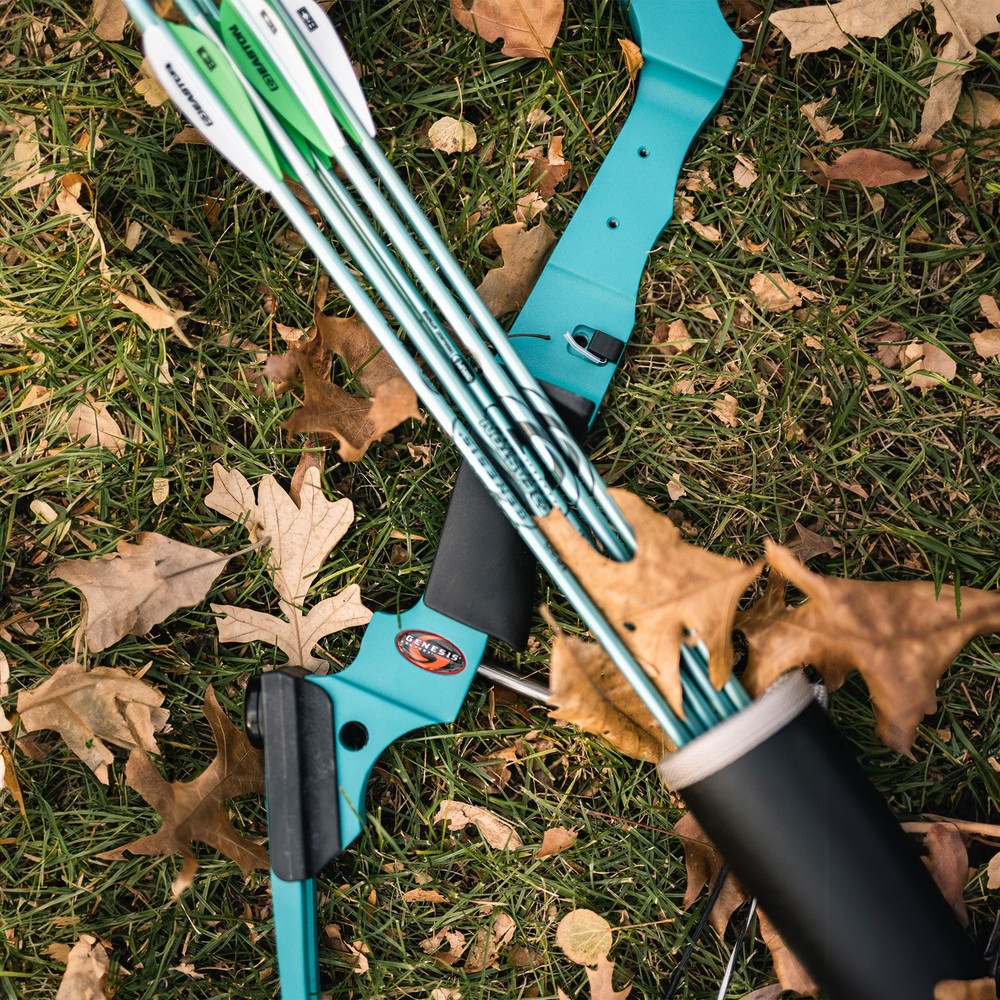 Genesis Original Archery Compound Bow and Arrow Set, Draw Hand-Right, Blue
