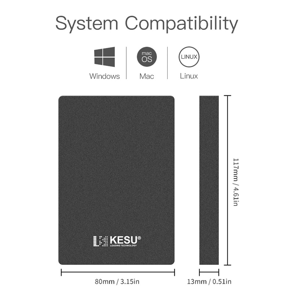 Portable External Hard Drive Disks 2TB USB 3.0 Game Memory Disk Storage Device