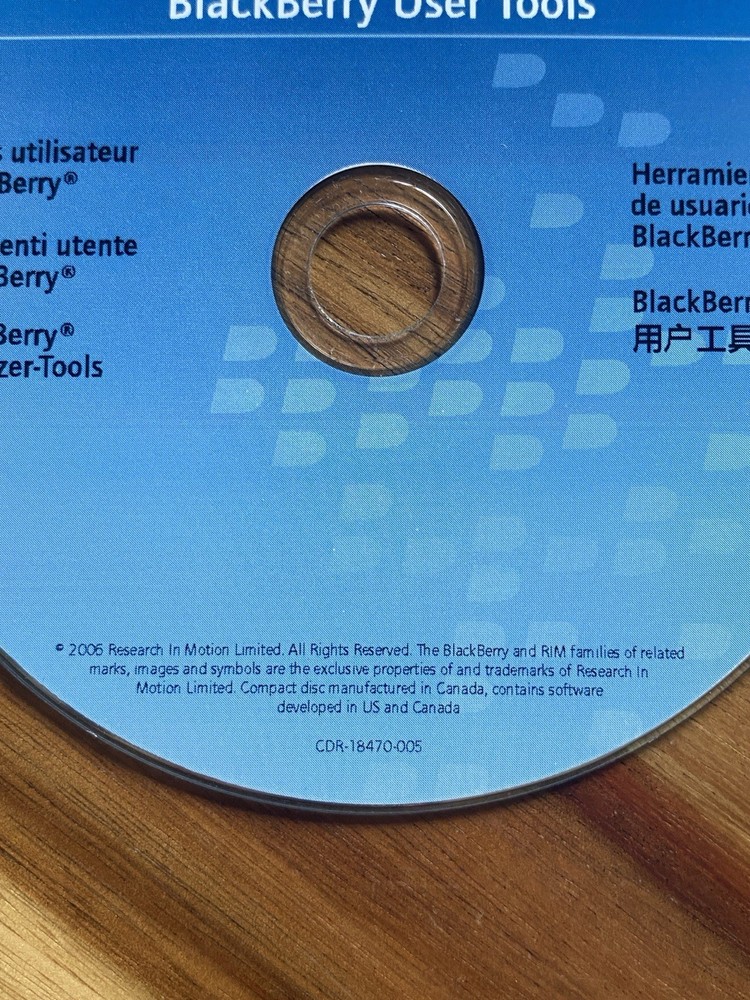 Blackberry User Tools CD Disc Software 2006