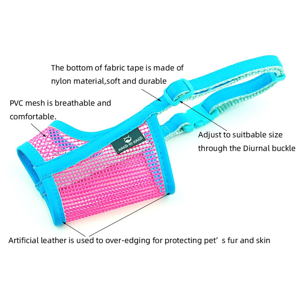 For Small Puppy Dog Muzzle Medium Large Leatherette Nylon Mesh Muzzle Pet Muzzle