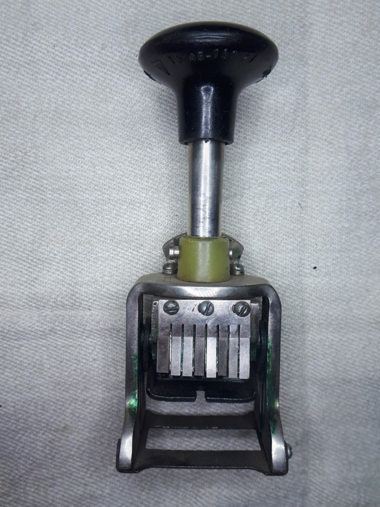 USSR Customs Date Stamp Automatic Numbering Machine, 6 Wheels/Digits