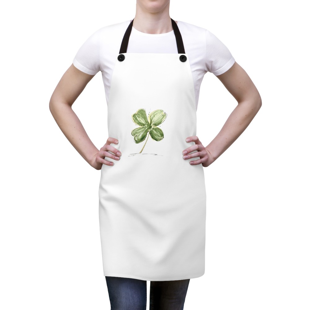 Apron (AOP) Four Leaf Clover/Sprout/Leaf