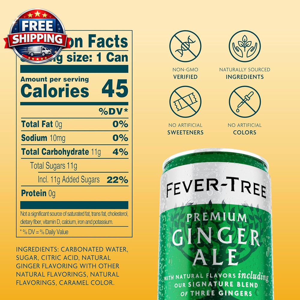 Fever Tree Ginger Ale - Premium Mixer for Refreshing Cocktails