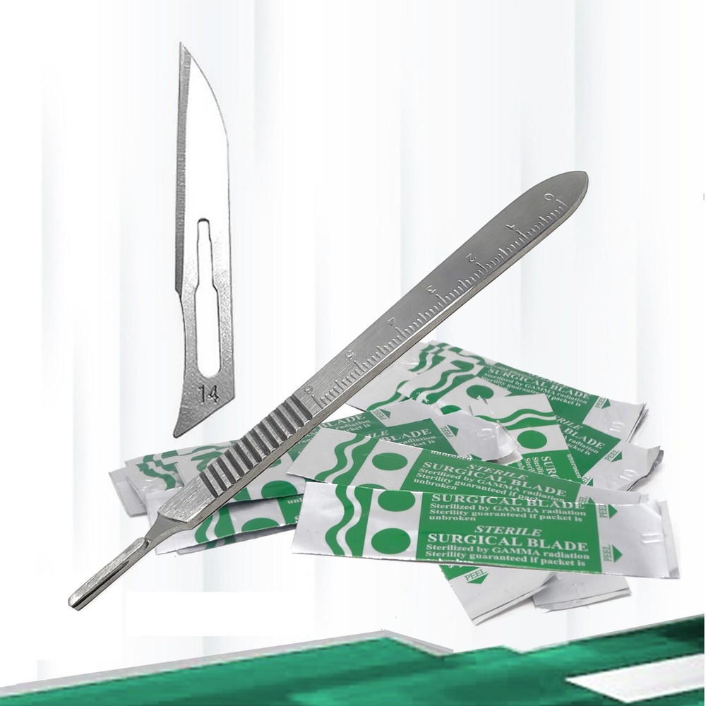1 Scalpel Knife Handle #3 + 20 Sterile Surgical Blade #14 Multi-Purpose Tools