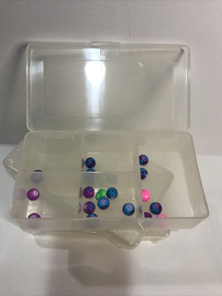 3 Pack Clear Box Plastic Bead Storage Craft Container Earring Organizer Tackle