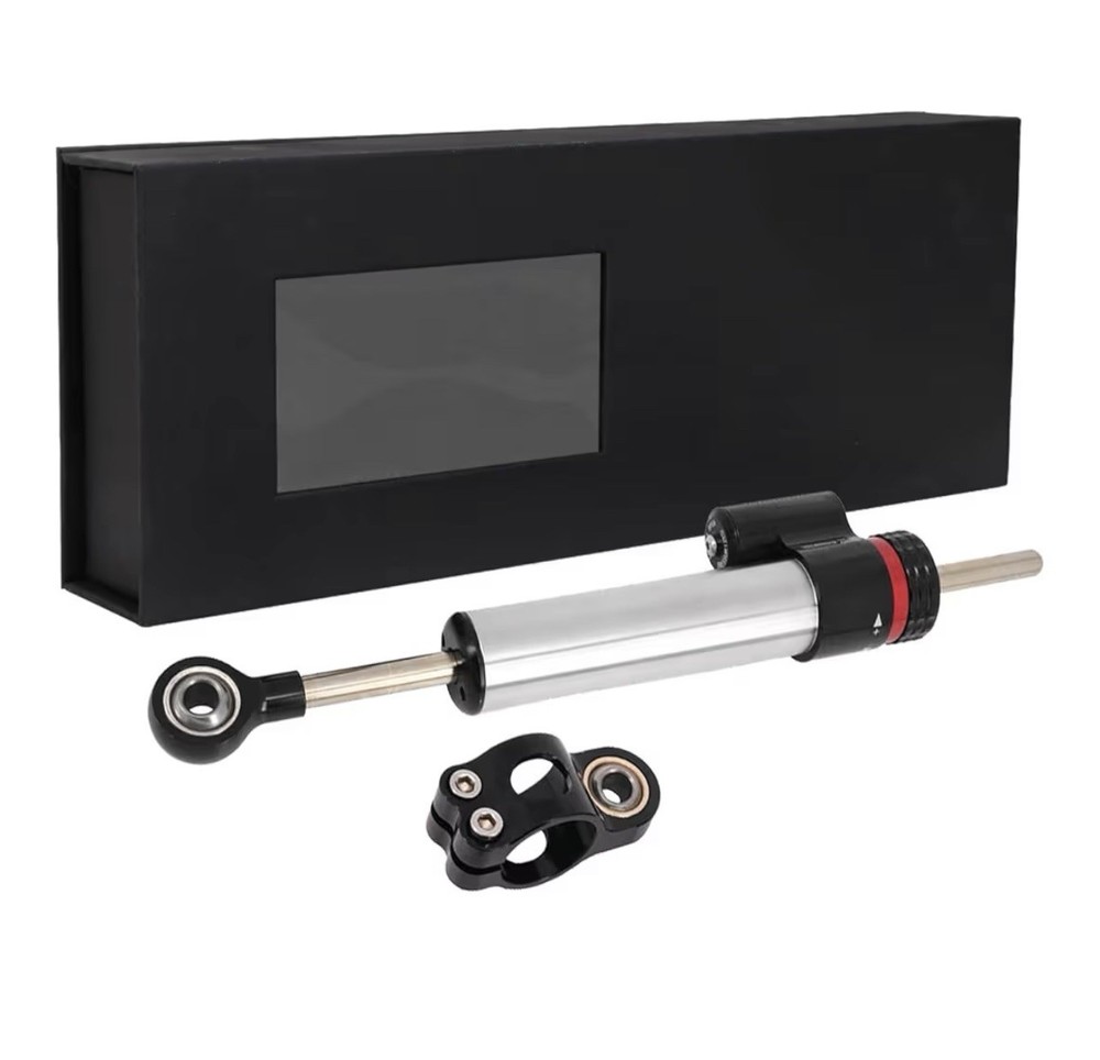 JFG RACING Motorcycle Steering Damper,without Bracket Universal CNC 10" Adjustab