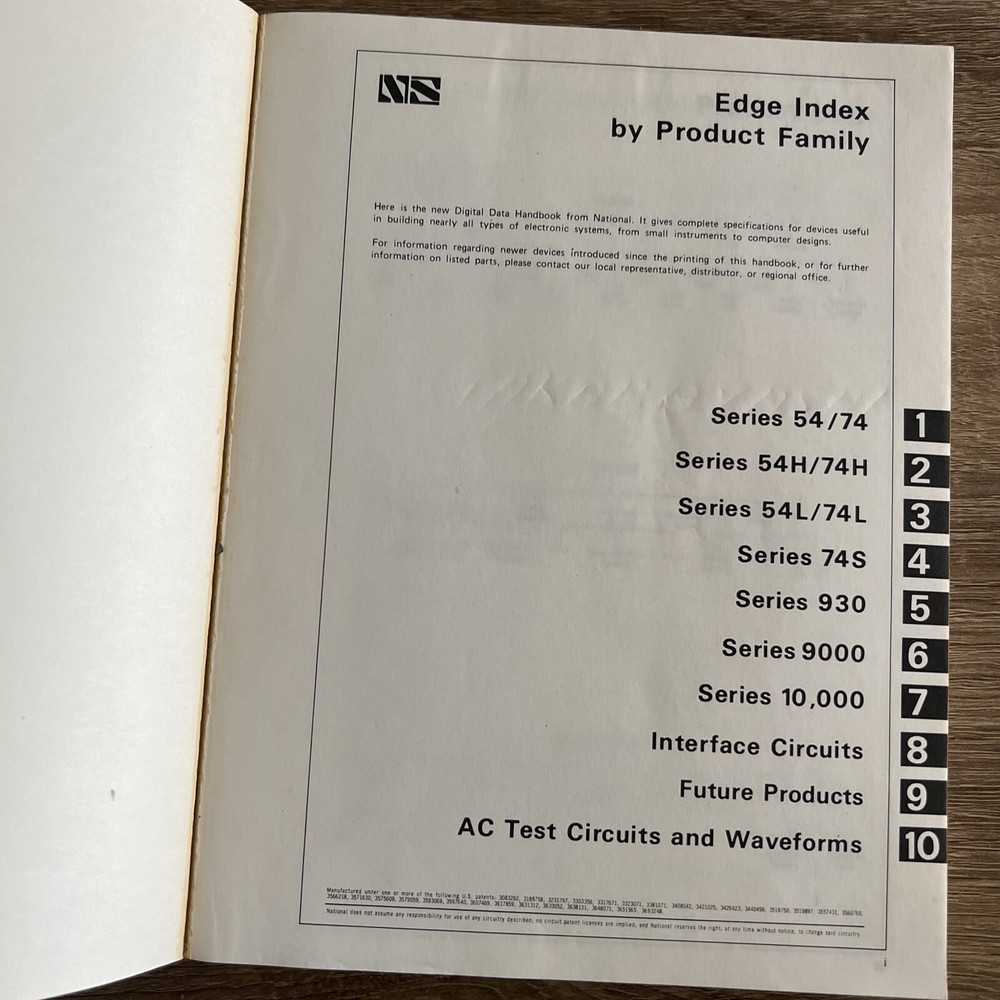 USED 1974 National Digital Integrated Circuits Databook