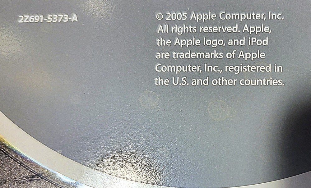 2005 Apple iPod + iTunes Software Installation Disc CD-ROM
