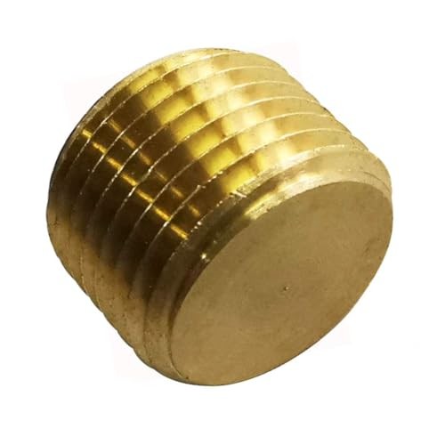 2 Pcs Brass Pipe Plug, 1/4" Male NPT Fully Threaded with Hex Socket Head,
