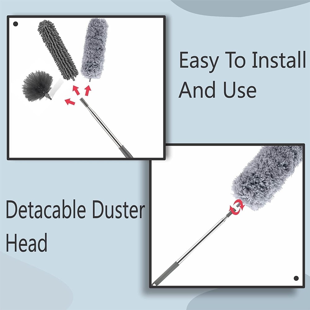 Fulminare 3 in 1 Microfiber Feather Duster 4PCS Mop