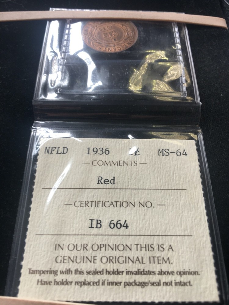 1936 ICCS Graded Newfoundland Large One Cent, **MS-64**
