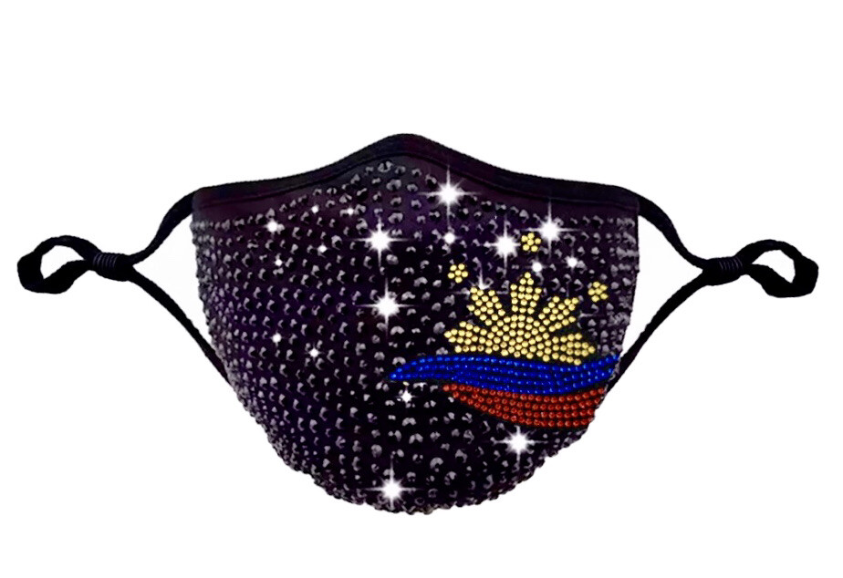 Pinoy Pride Rhinestone Bling Mask