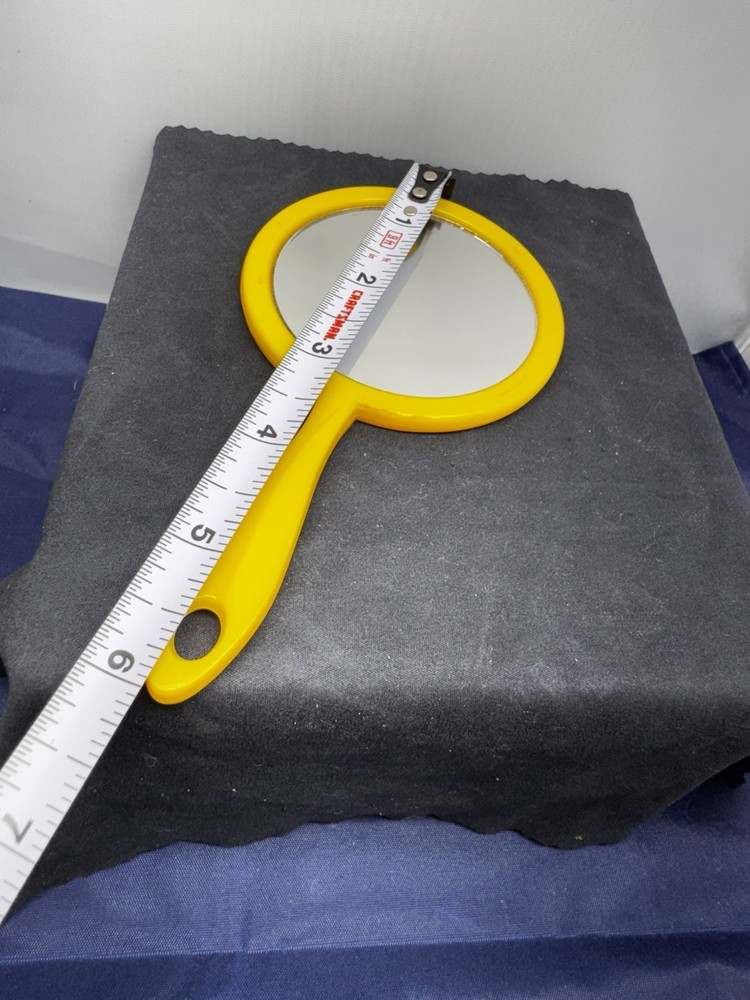 Vintage Smiley Face Yellow Handheld Mirror